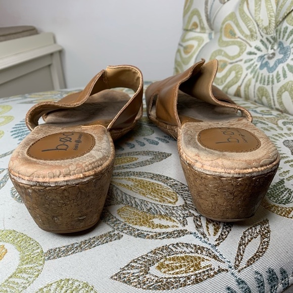 Born BOC Logo Leather Wedge Heel Sandals 42 / 10 - Picture 4 of 5